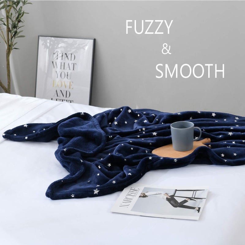 NANPIPER Throw Blanket, Ultra Soft Thick Microplush Bed Blanket, All Season Premium Fluffy Microfiber Fleece Throw for Sofa Couch (Twin Size 65"x80", Navy Blue) - Image 5